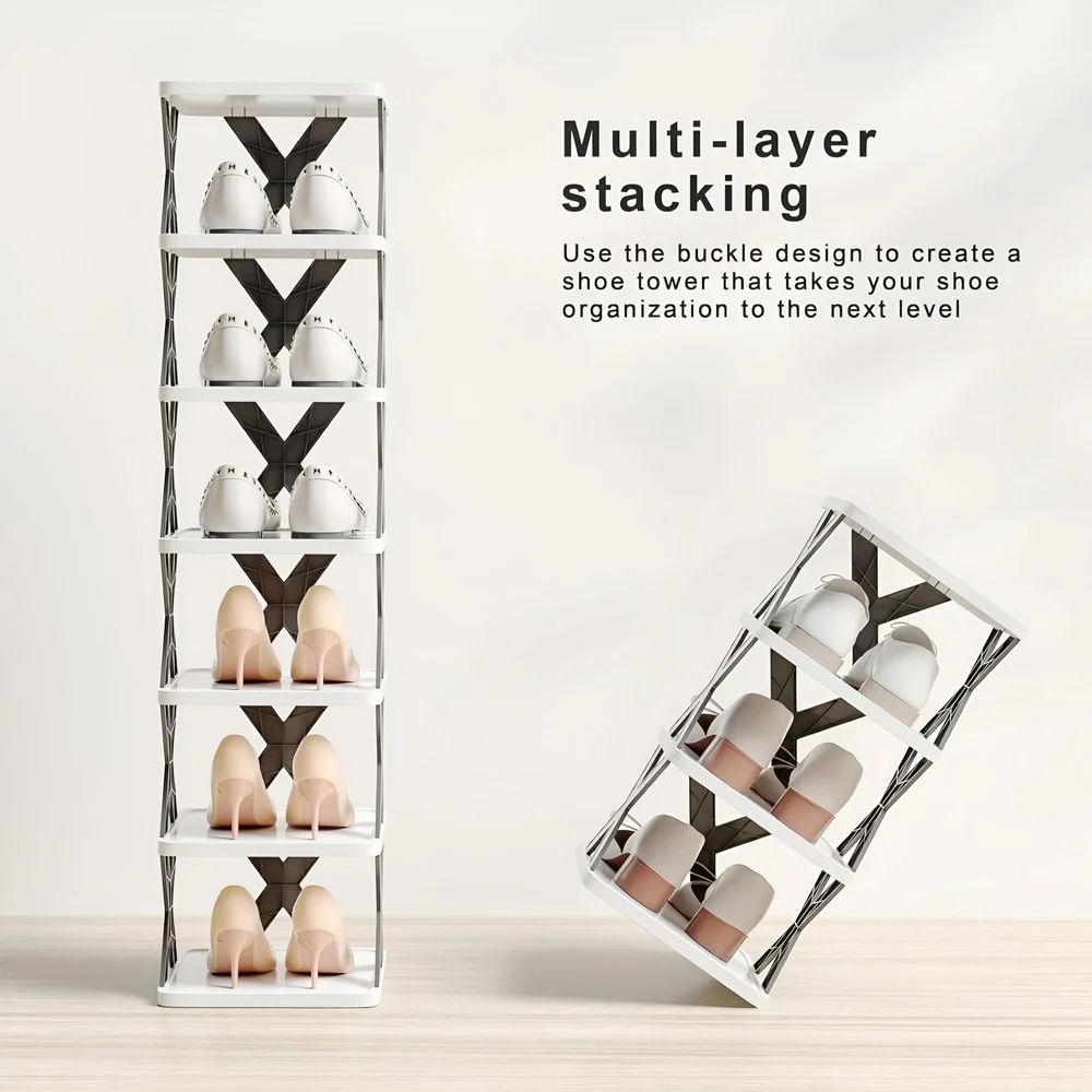 6 Tier Bookshelf Shoe Rack Space Saving DIY Free Standing Shoes Storage Organizer