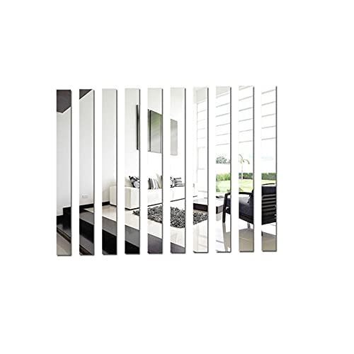 10pcs/Mirror Lines Acrylic 3D Wall Sticker Living Room Home Decoration Self-Adhesive Ceiling Waist Line Dining Room Wall Decoration