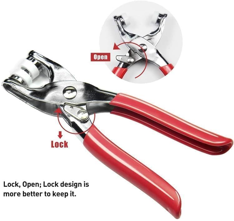 Coslifestore Premium Snap Button Fastener Tool Kit – 100 Sets 9.5mm Metal Fasteners with Hand Pliers Tool, Five-Claw Copper Buckles for Sewing, Garment Stapler, DIY Crafts, Baby Clothes, Leather, Hats, Bibs & Rompers