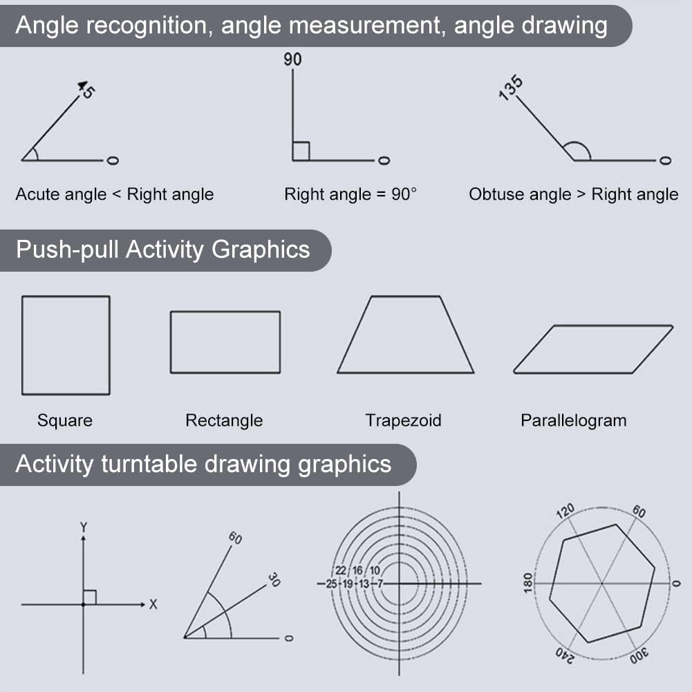 360 Degree Multi Angle Ruler Multifunctional Geometric Ruler, Drawing Stencil, Scale Measuring Tool, Mathematics Ruler, for School, Office, Architectural Supplies, Creative Maths Learning Aids