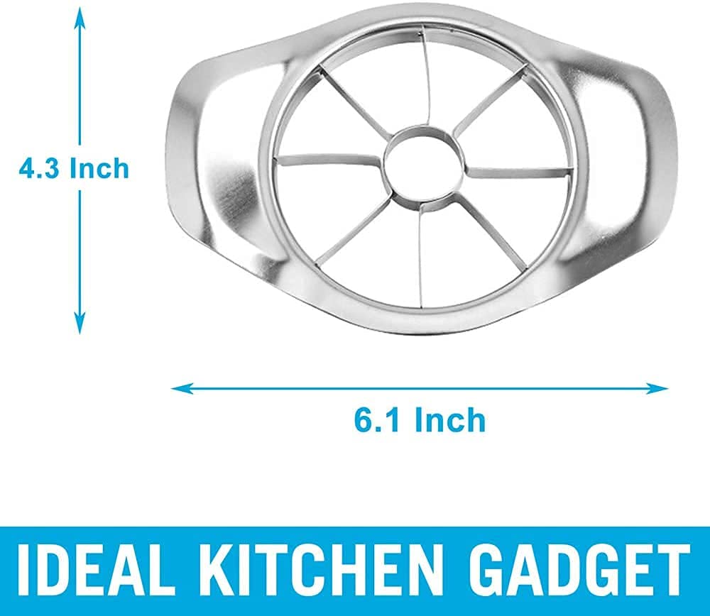 Cubiq Stainless Steel Apple Slicer 8-Blade, Stainless Steel Apple Cutter, Ultra-Sharp Apple Cutter, Peeler, Wedger, Divider
