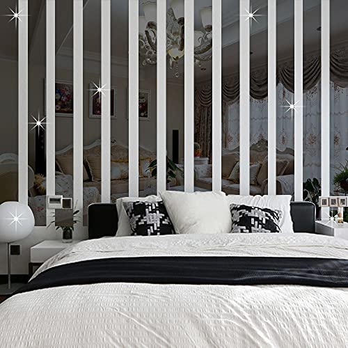10pcs/Mirror Lines Acrylic 3D Wall Sticker Living Room Home Decoration Self-Adhesive Ceiling Waist Line Dining Room Wall Decoration