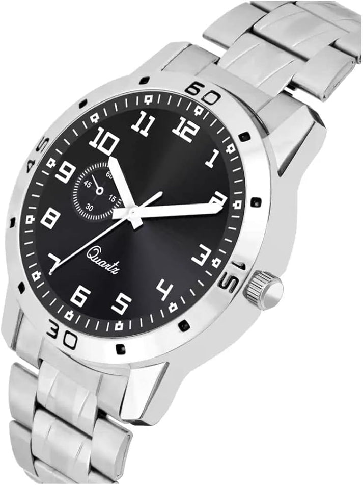 Metal Chain Analog Wrist Watch for Men & Woman (Dial-Black)