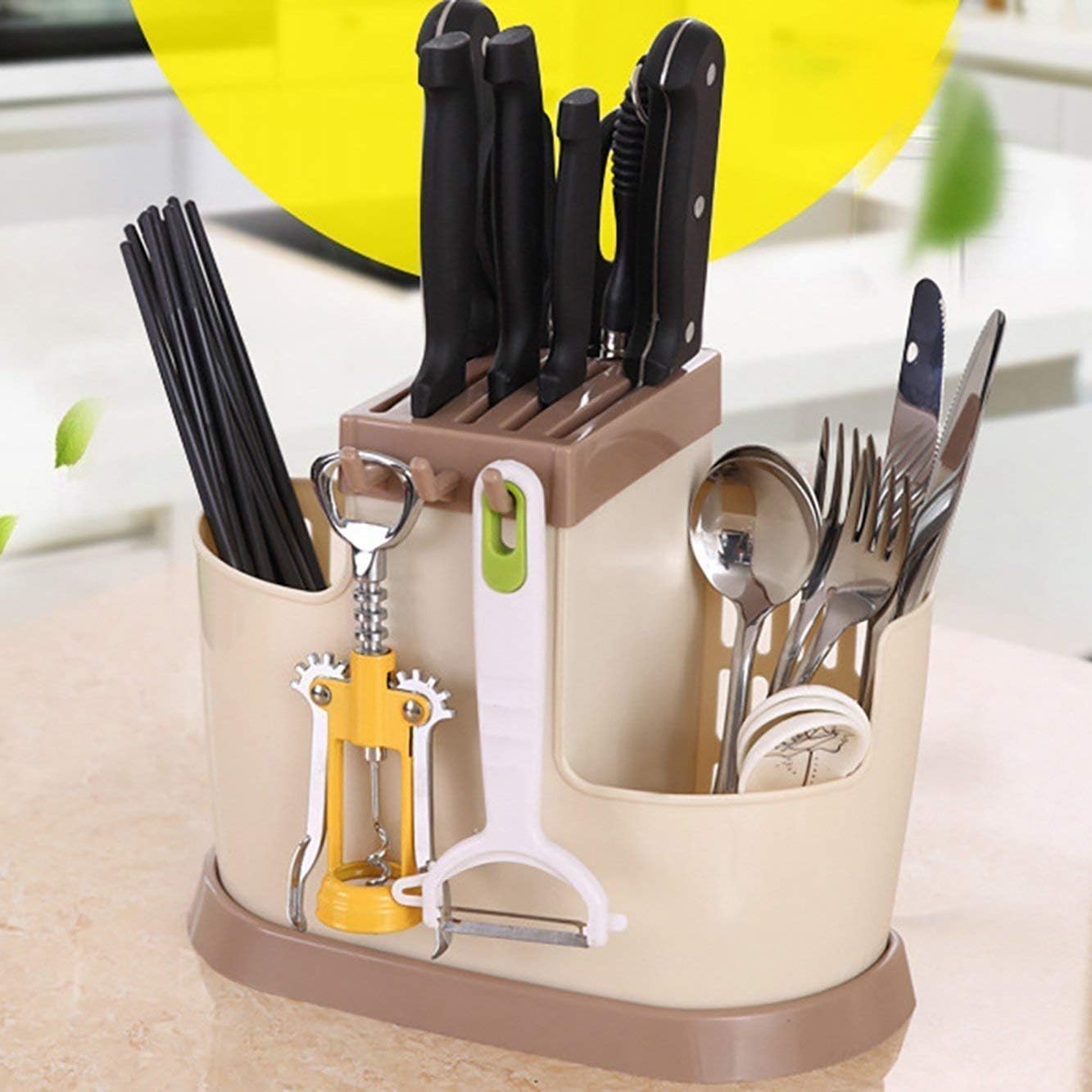 Multi-Function Kitchen Cutlery Organizer & Draining Basket