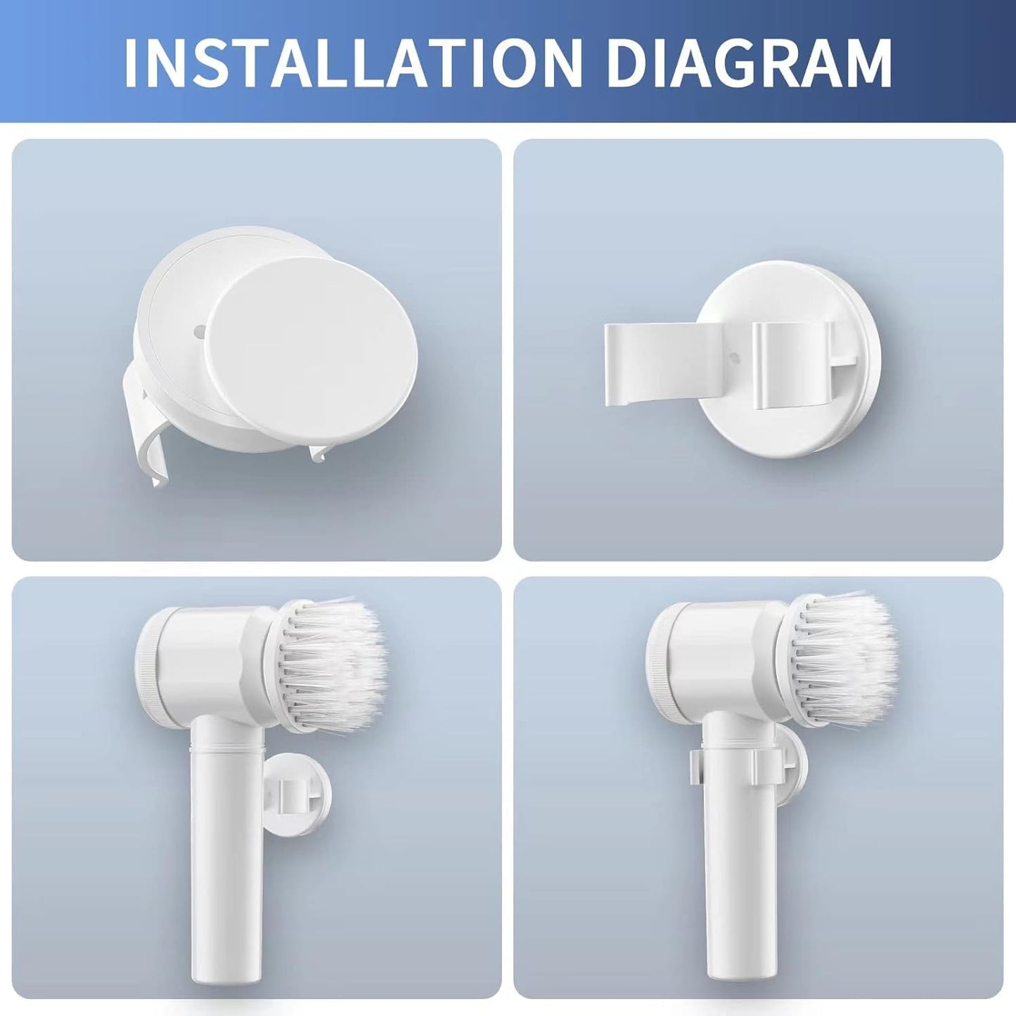Electric Spin Scrubber, Waterproof Electric Cleaning Brush with 4 Brush Heads, Power Scrubber Electric Scrubber Shower Scrubber for Cleaning Kitchen, Window, Sink, Dish, Grout, Wall, Bathtub