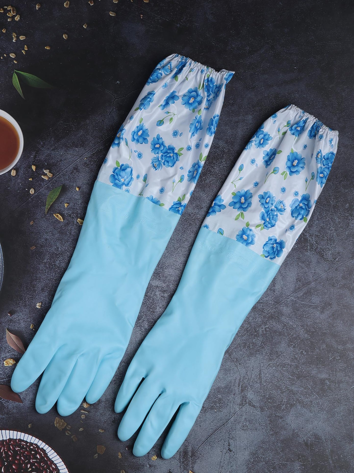 Niwlix Hand Gloves For Kitchen Dishwashing, Gardening, Cleaning Non-Slippery & Durable Long Elbow Length (Pink)