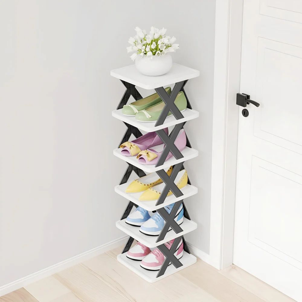 6 Tier Bookshelf Shoe Rack Space Saving DIY Free Standing Shoes Storage Organizer