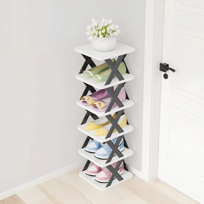 6 Tier Bookshelf Shoe Rack Space Saving DIY Free Standing Shoes Storage Organizer