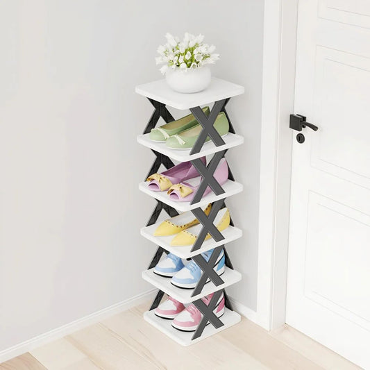 6 Tier Bookshelf Shoe Rack Space Saving DIY Free Standing Shoes Storage Organizer