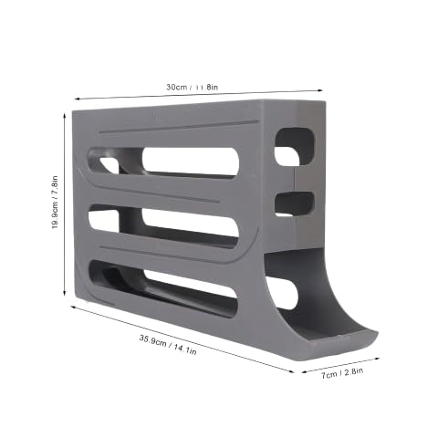 Automatic RollDown Refrigerator Tier Egg Rolling Dispenser, Holds up to 30 eggs, Holder for Fridge Storage - Gray,White
