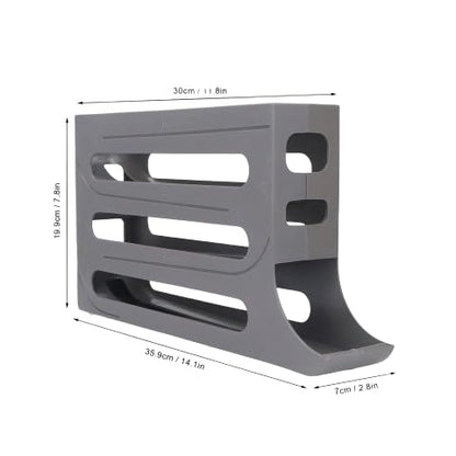 Automatic RollDown Refrigerator Tier Egg Rolling Dispenser, Holds up to 30 eggs, Holder for Fridge Storage - Gray,White