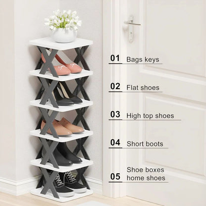 6 Tier Bookshelf Shoe Rack Space Saving DIY Free Standing Shoes Storage Organizer