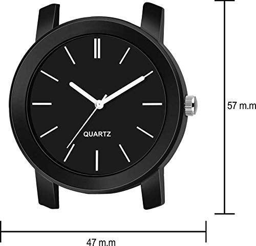 Vgiil - Stainless Steel Watch Series Analogue Men's Watch (Black Dial Mens Long Colored Strap) -W219
