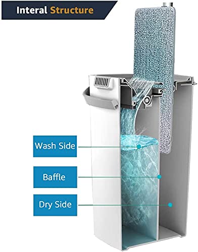 Orchid M Foldable Flat Mop with Buckets Set with 4 Reusable Microfiber Pads