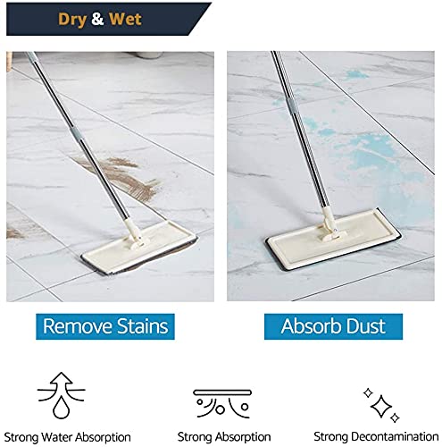 Orchid M Foldable Flat Mop with Buckets Set with 4 Reusable Microfiber Pads