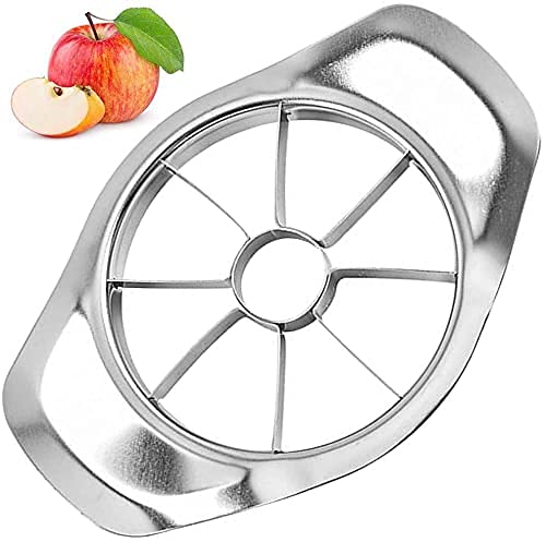 Cubiq Stainless Steel Apple Slicer 8-Blade, Stainless Steel Apple Cutter, Ultra-Sharp Apple Cutter, Peeler, Wedger, Divider