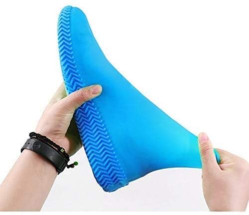 SHAKTISM Waterproof Silicone Shoe Covers, Size Large, Reusable Rain Boots for Outdoor Activities, Lightweight, Foldable, Easy to Clean - 1 Pair (Random Colour) Multi