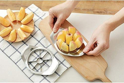 Cubiq Stainless Steel Apple Slicer 8-Blade, Stainless Steel Apple Cutter, Ultra-Sharp Apple Cutter, Peeler, Wedger, Divider