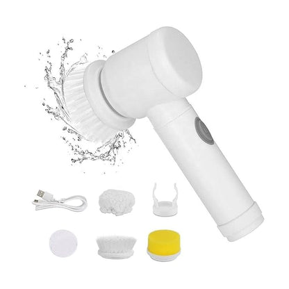 Electric Spin Scrubber, Waterproof Electric Cleaning Brush with 4 Brush Heads, Power Scrubber Electric Scrubber Shower Scrubber for Cleaning Kitchen, Window, Sink, Dish, Grout, Wall, Bathtub