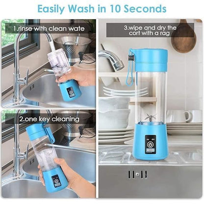 Portable Juice Blender, Juice Maker, Fruit Juicer Machine Electric, USB Rechargeable Personal Size Mini Juicer Grinder, Shakes and Smoothies (Regular)