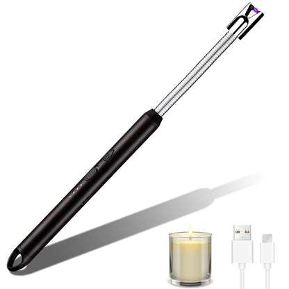Light Arc, Electric Lighter, USB Rechargeable Electric LED Display Stick Lighter with Long Flexible Neck Suitable for Kitchen, Lights, Gas Stoves, Barbecue (Red)