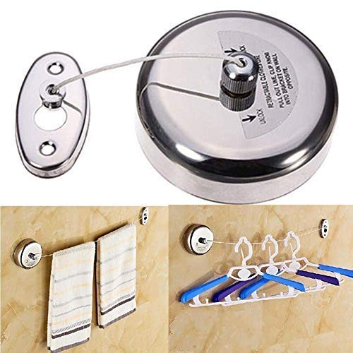 Stainless Steel Retractable and Lockable Cloths line-Set of 2