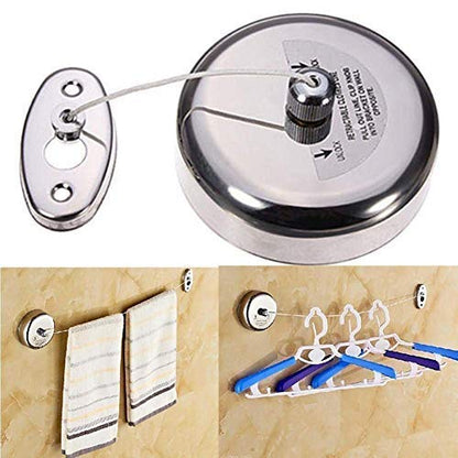 Stainless Steel Retractable and Lockable Cloths line-Set of 2
