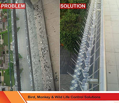 SpikeZone - Bird Spikes - Pigeon Control Spikes (Bird Spikes 5 Pcs, Transparent)