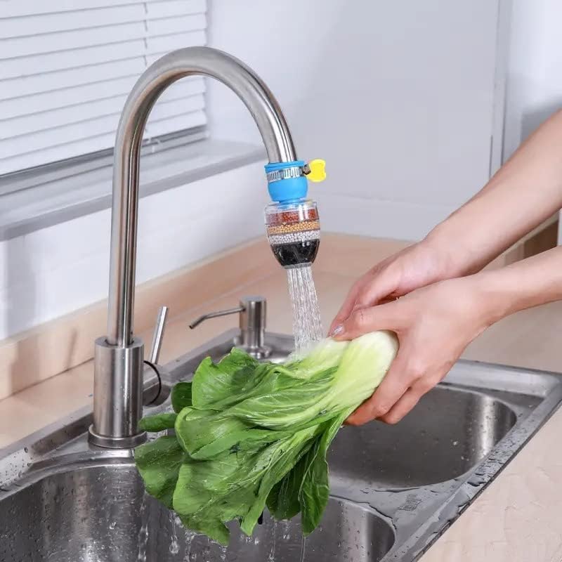 Pack of 2 Activated Carbon Faucet Water Filter | Tap Water Purifier for Kitchen & Bathroom | Hard Water & Chlorine Removal | Universal Leak-Proof Tap Filter