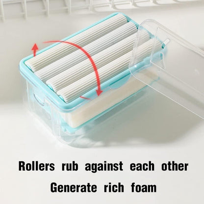 2-in-1 Portable Laundry Rolling Soap Box | Rolling Detergent Storage Box Portable Laundry Soap Dispenser