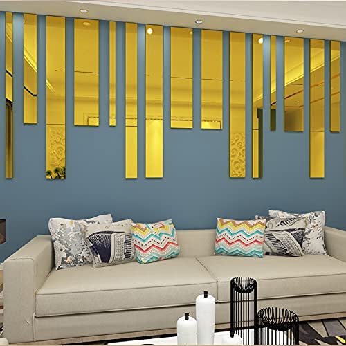 10pcs/Mirror Lines Acrylic 3D Wall Sticker Living Room Home Decoration Self-Adhesive Ceiling Waist Line Dining Room Wall Decoration