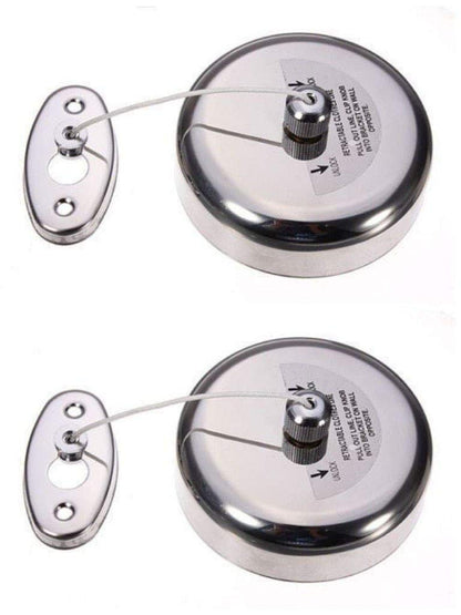 Stainless Steel Retractable and Lockable Cloths line-Set of 2