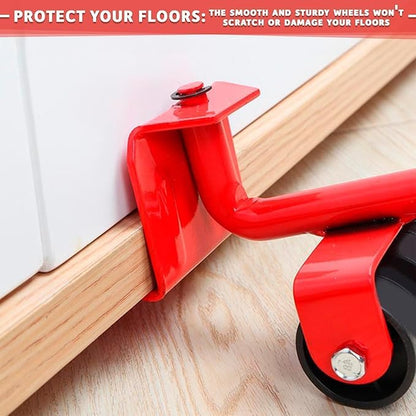 GOSHTI ENTERPRISE Furniture Lifter Mover Tool Set Heavy Duty Furniture Lifter Mover Tool Set, Furniture Moving Roller Wheel Set Wardrobes Adjustable Height