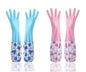Niwlix Hand Gloves For Kitchen Dishwashing, Gardening, Cleaning Non-Slippery & Durable Long Elbow Length (Pink)