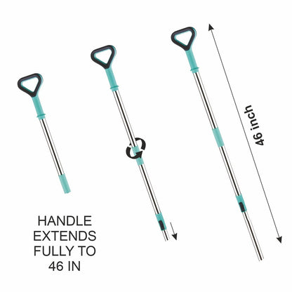 Homeor Stainless Steel Comfort Spin Mop with Big Wheel, Auto-fold Handle, Bucket Floor Cleaning and Mopping System 360° Flexible with 1 Refils, Blue