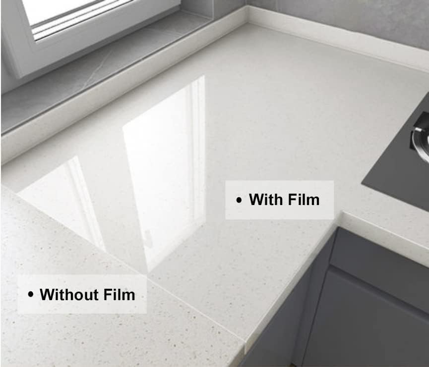 SUNBIRD Kitchen Anti-Oil & High-Temperature Resistance Transparent Tile Sticker, Kitchen Backsplash Clear Wall Protector, Proof Self Adhesive 140 Micron Thickness(12" x 36" Inch)