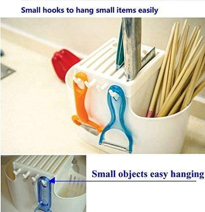 Multi-Function Kitchen Cutlery Organizer & Draining Basket