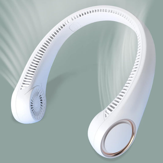 Portable Fan Neck Fans for Women Men Bladeless Personal Fan Rechargeable USB 4000mAh Battery Operated with 3 Speeds Hand-Free Neck Fan for Outdoor & Indoor Use Portable Rechargeable Small Fan White