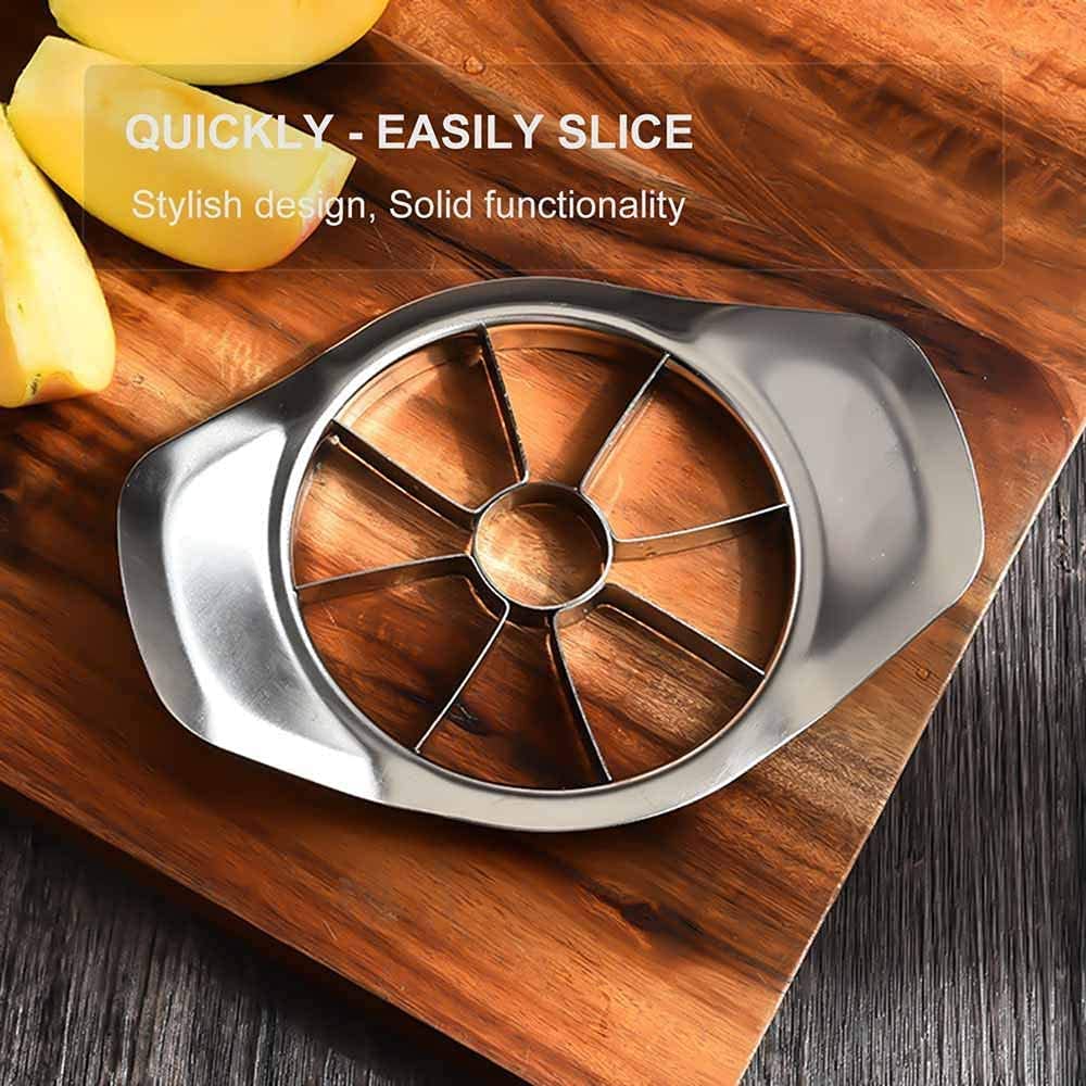 Cubiq Stainless Steel Apple Slicer 8-Blade, Stainless Steel Apple Cutter, Ultra-Sharp Apple Cutter, Peeler, Wedger, Divider