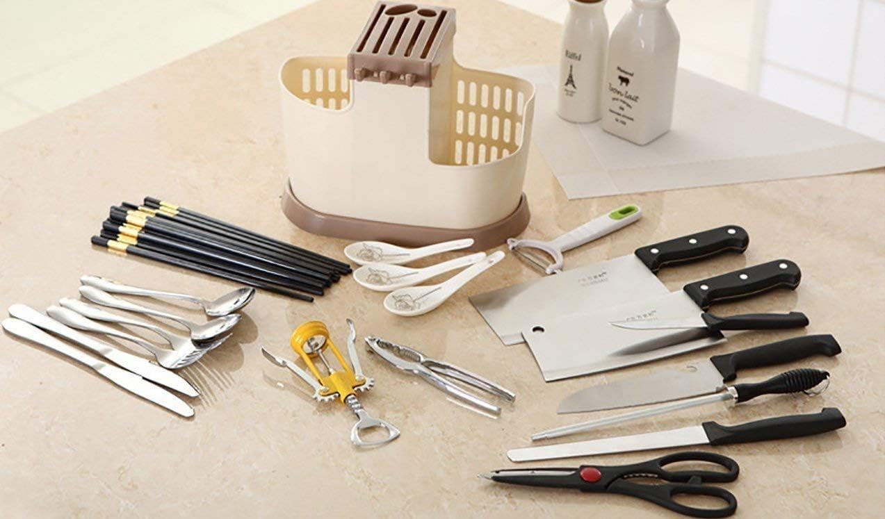 Multi-Function Kitchen Cutlery Organizer & Draining Basket