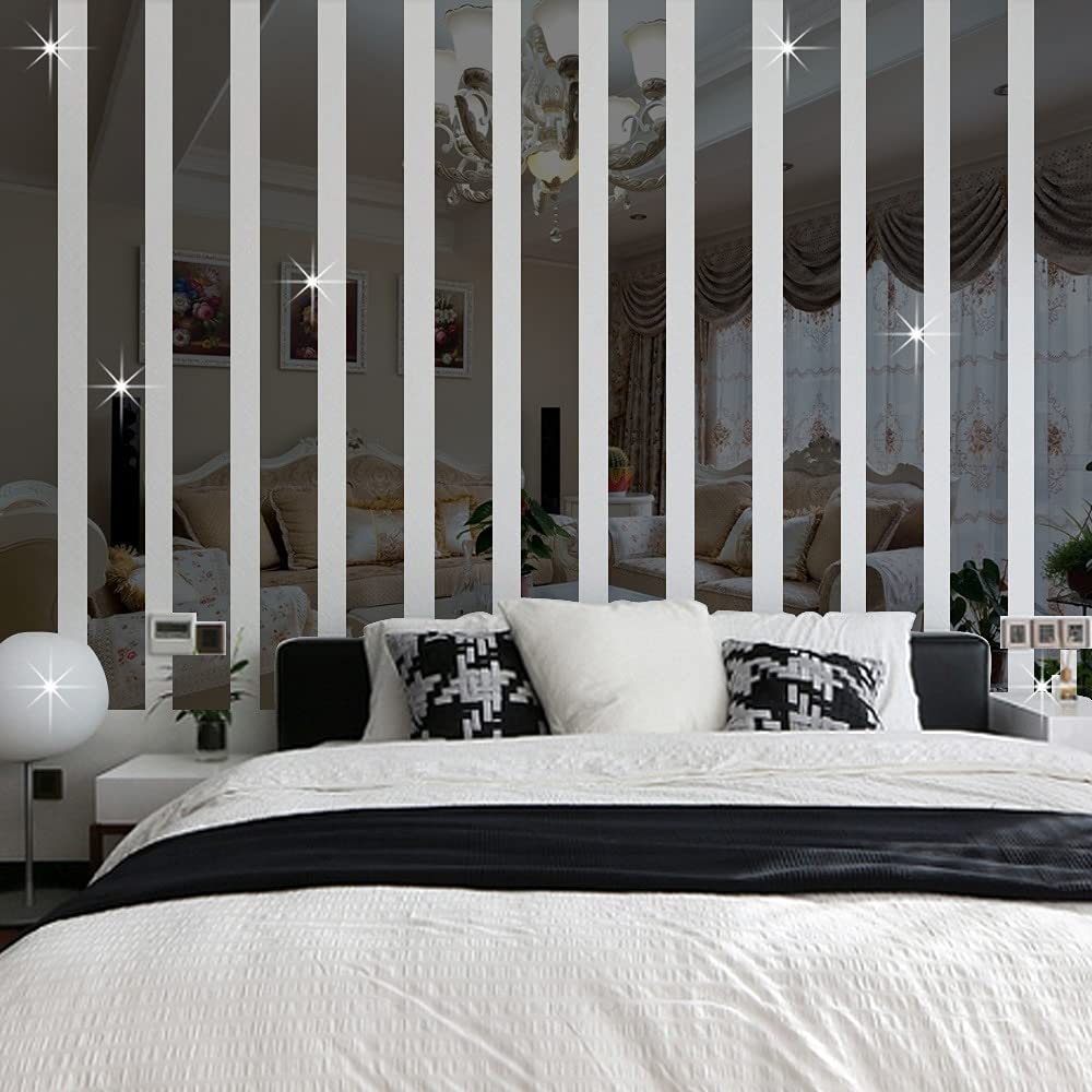 10pcs/Mirror Lines Acrylic 3D Wall Sticker Living Room Home Decoration Self-Adhesive Ceiling Waist Line Dining Room Wall Decoration