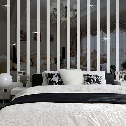 10pcs/Mirror Lines Acrylic 3D Wall Sticker Living Room Home Decoration Self-Adhesive Ceiling Waist Line Dining Room Wall Decoration