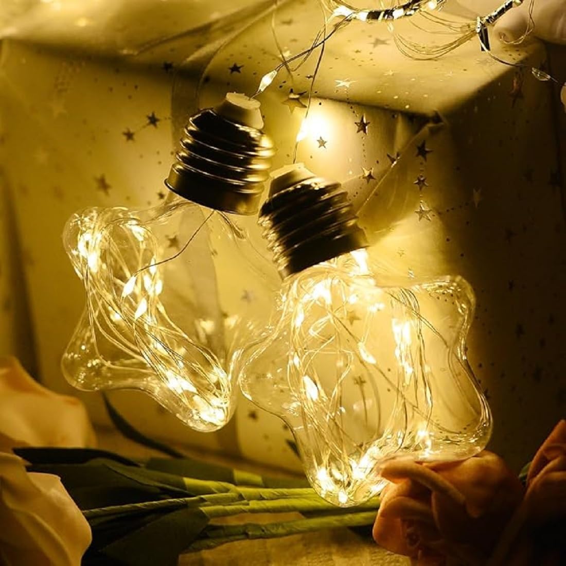ROMJ Do It Yourself Aesthetic Tulip Cube Lamp – 20 LED Flowers for Desktop, Bedroom & Living Room Décor Best Birthday Gift