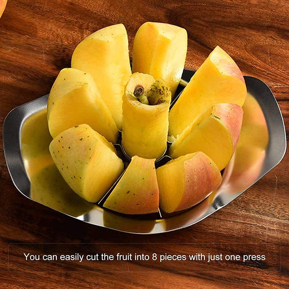 Cubiq Stainless Steel Apple Slicer 8-Blade, Stainless Steel Apple Cutter, Ultra-Sharp Apple Cutter, Peeler, Wedger, Divider