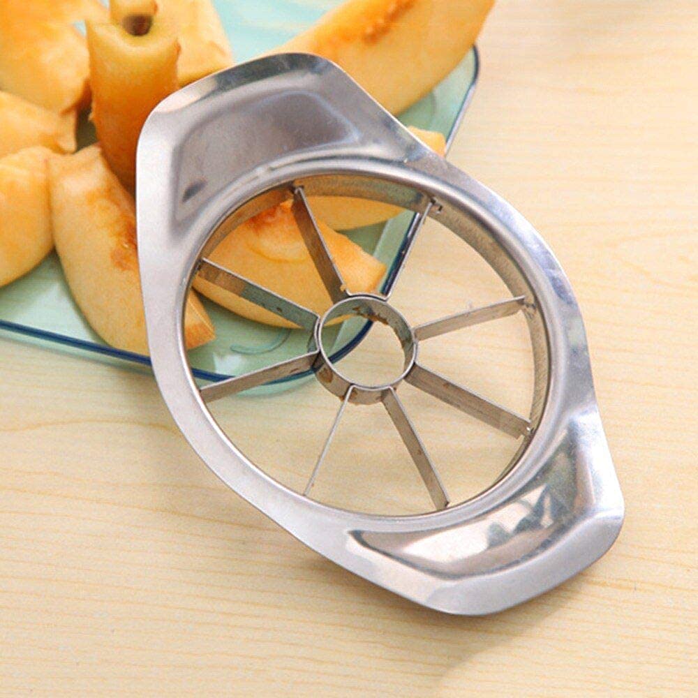 Cubiq Stainless Steel Apple Slicer 8-Blade, Stainless Steel Apple Cutter, Ultra-Sharp Apple Cutter, Peeler, Wedger, Divider
