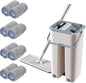 Orchid M Foldable Flat Mop with Buckets Set with 4 Reusable Microfiber Pads