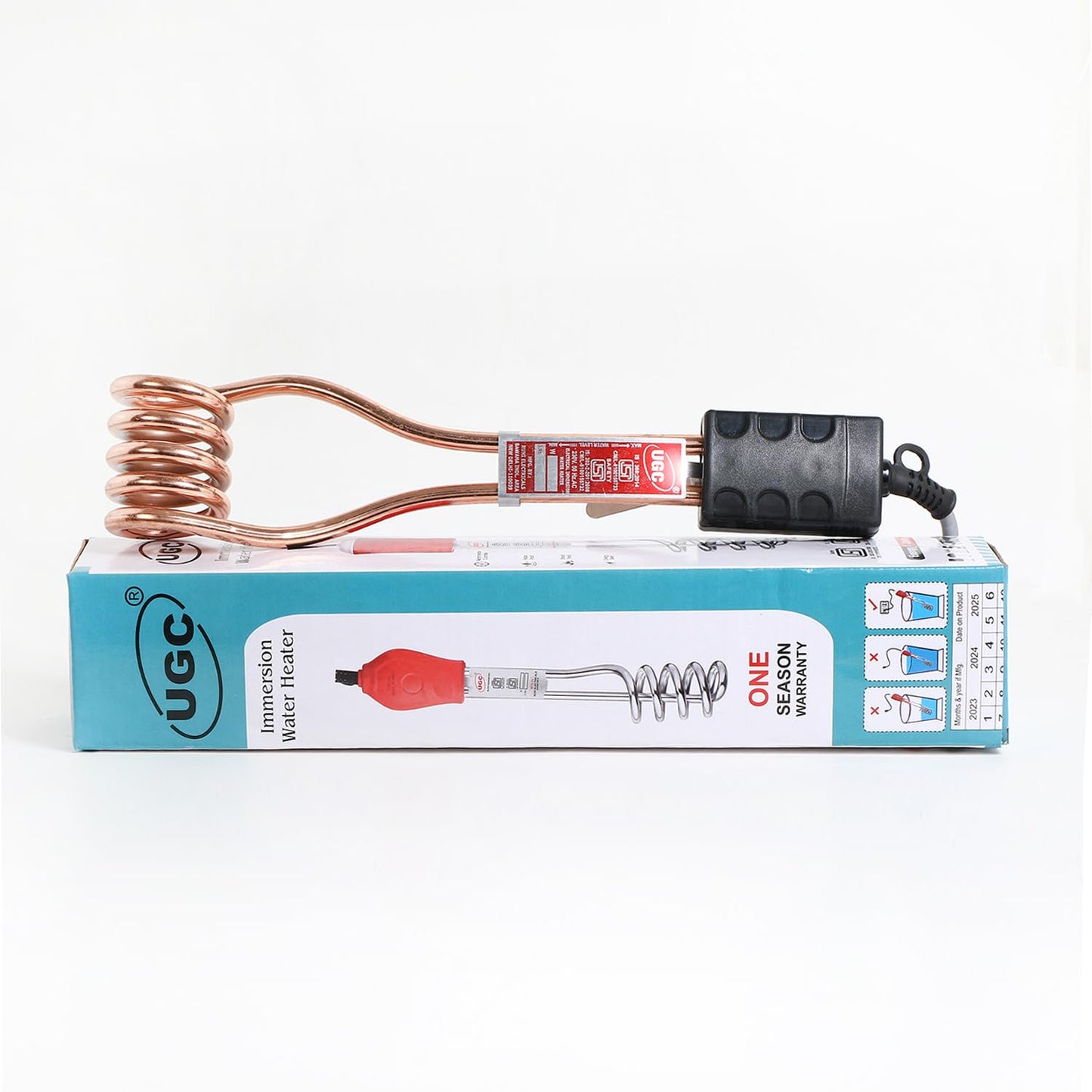 UGC Immersion Water Heater rod - 1500 Watt Shock Proof Electric 100% copper Easy to use 1 year Brand warranty
