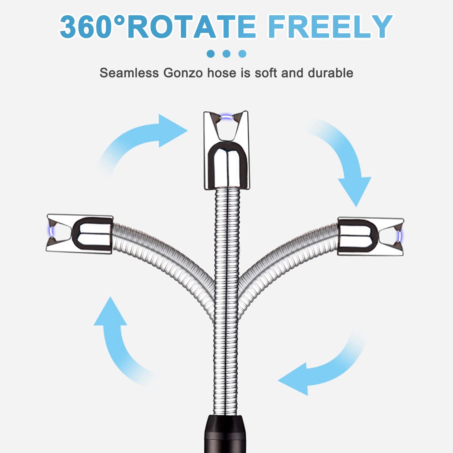 Light Arc, Electric Lighter, USB Rechargeable Electric LED Display Stick Lighter with Long Flexible Neck Suitable for Kitchen, Lights, Gas Stoves, Barbecue (Red)