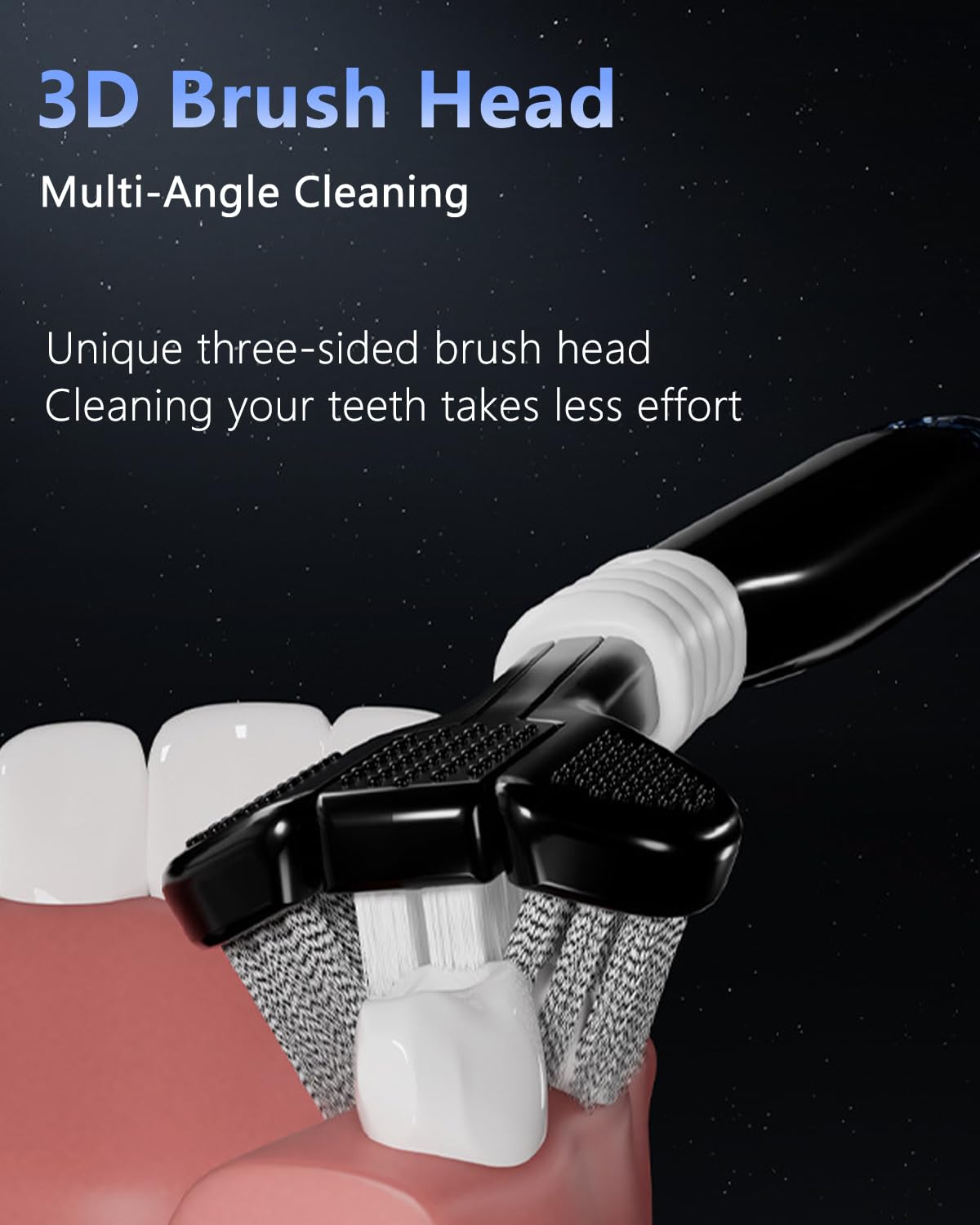 Plexaris 3-Sided Toothbrush for Adults (2-Pack, Soft Bristles with Tongue Cleaner)