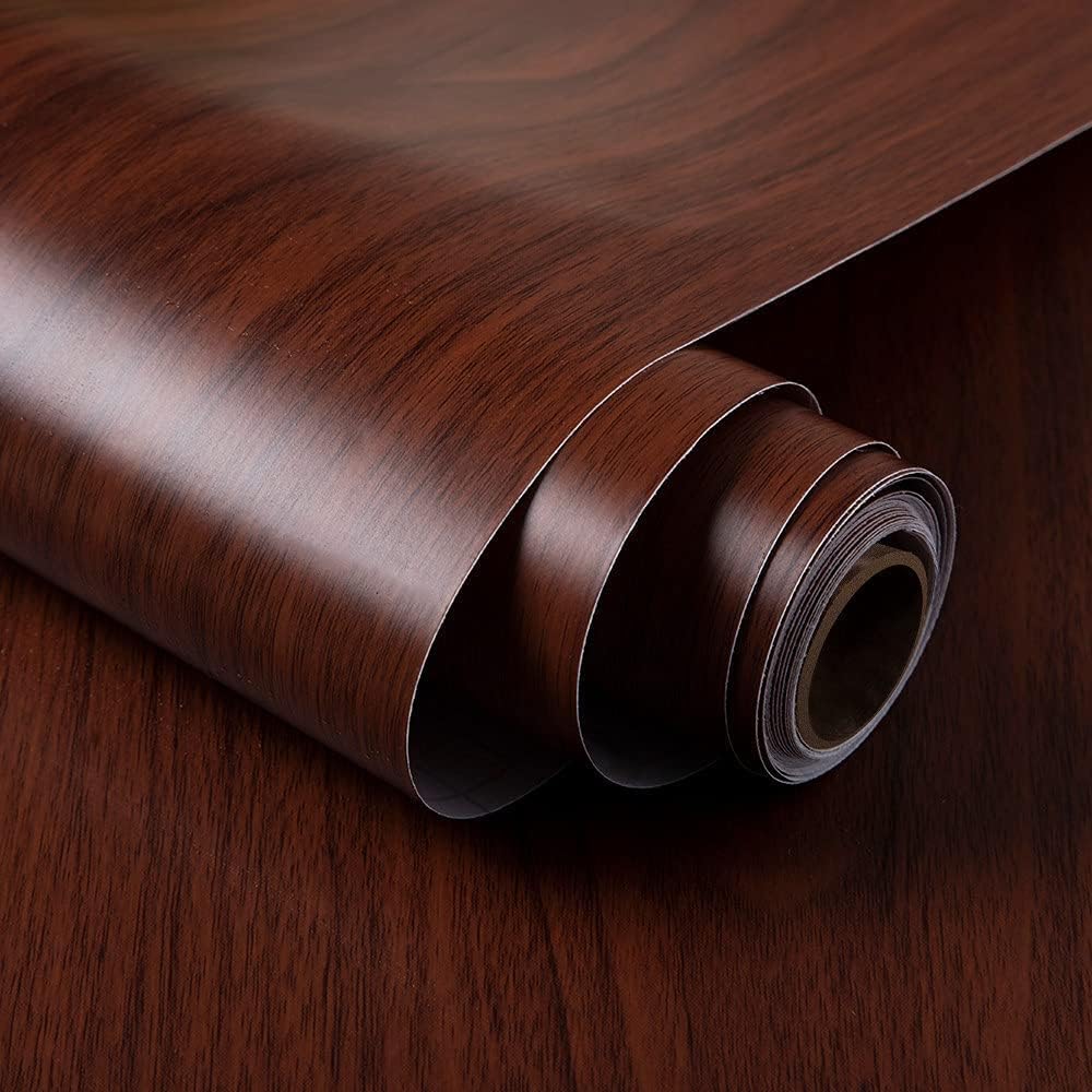 Self-Adhesive Brown Wood Vinyl Wallpaper for Furniture, Doors & Wardrobes - Waterproof, Dustproof, Oilproof PVC Stickers (Brown Wood Wallpaper)